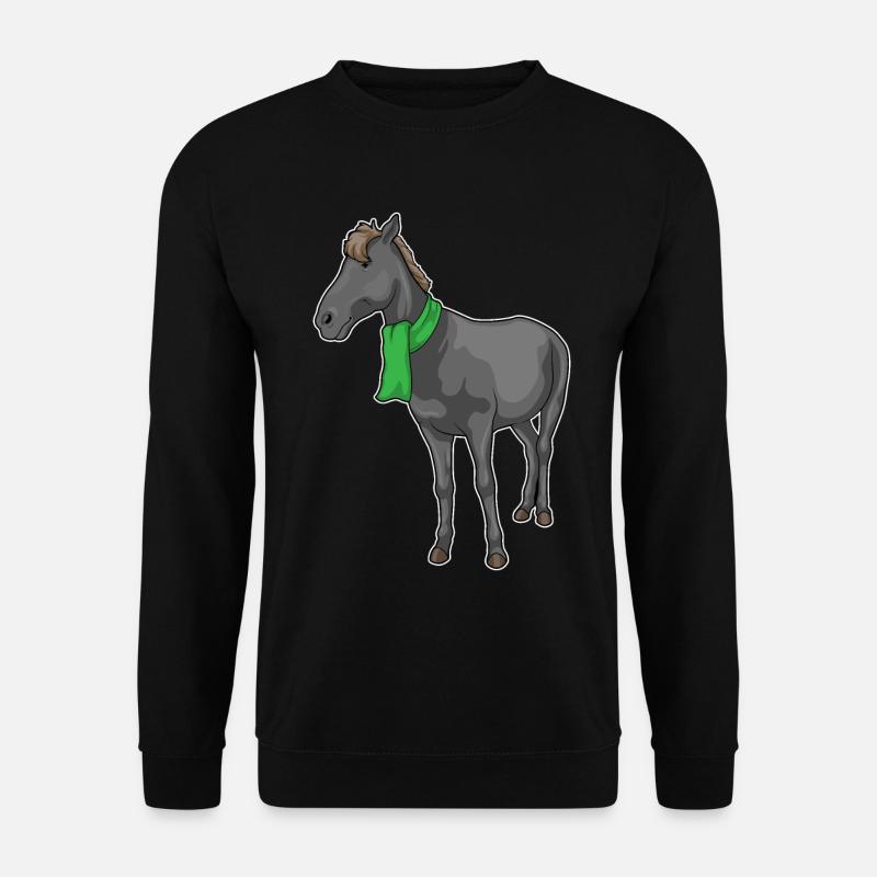 Pferd Schal - Unisex Pullover - Schwarz