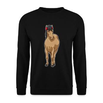 Casque de cheval Musique - Sweat-shirt Unisexe - noir - Devant - Alina (178cm) & Michal (187cm)
