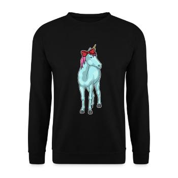 Nœud en poil de licorne - Sweat-shirt Unisexe - noir - Devant - Alina (178cm) & Michal (187cm)