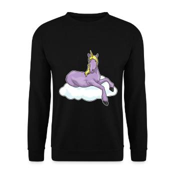 Unicorn Cloud - Unisex Sweatshirt - black - Front - Alina (178cm) & Michal (187cm)