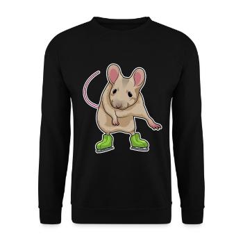 Mouse Ice Skating Skates - Unisex Sweatshirt - black - Front - Alina (178cm) & Michal (187cm)