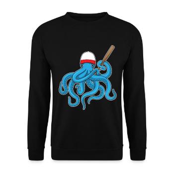 Octopus Baseball Baseball Bat - Unisex Sweatshirt - black - Front - Alina (178cm) & Michal (187cm)