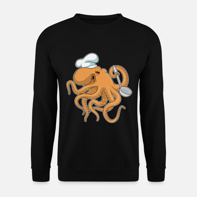 Krake Koch Kochmütze - Unisex Pullover - Schwarz