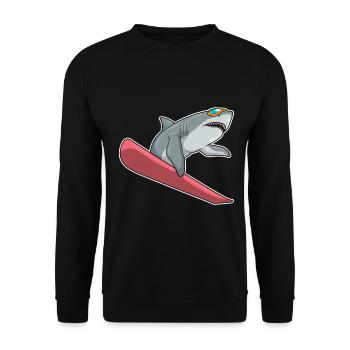 Snowboarder Requin Snowboard - Sweat-shirt Unisexe - noir - Devant - Alina (178cm) & Michal (187cm)