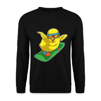 Küken Snowboarder Snowboard - Unisex Pullover - Schwarz - Vorne - Alina (178cm) & Michal (187cm)