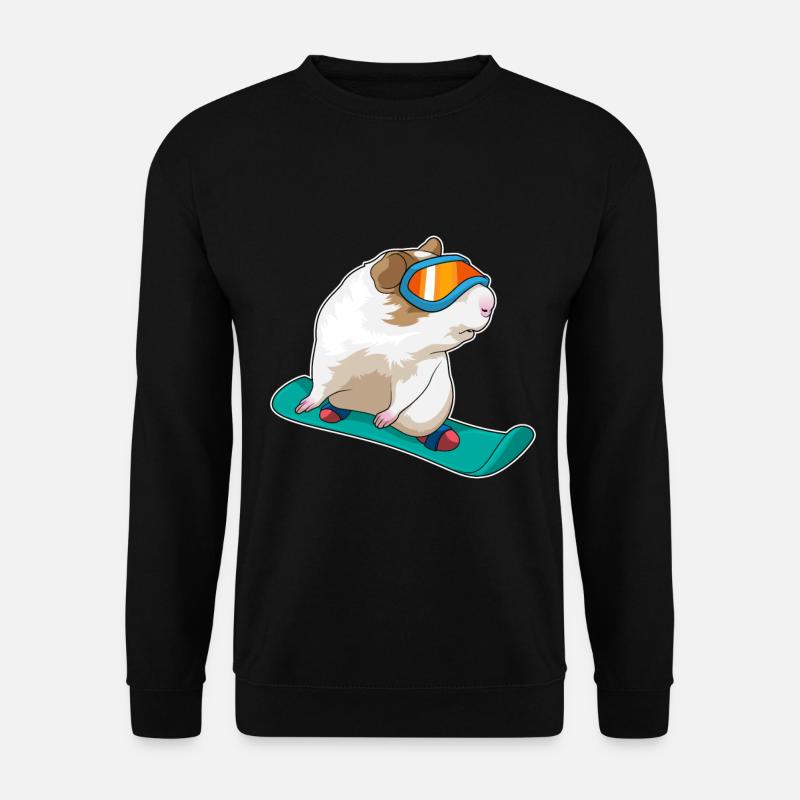 Guinea Pig Snowboarder Snowboard - Sweat-shirt Unisexe - noir