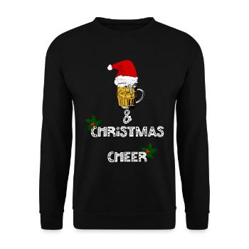 Santa Beer Mug Christmas Cheer - Unisex Sweatshirt - black - Front - Alina (178cm) & Michal (187cm)