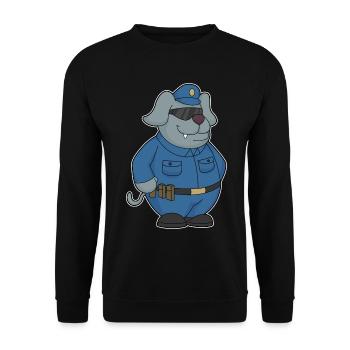 Hund Polizist Sonnenbrille Polizei - Unisex Pullover - Schwarz - Vorne - Alina (178cm) & Michal (187cm)