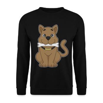 Hund Knochen - Unisex Pullover - Schwarz - Vorne - Alina (178cm) & Michal (187cm)