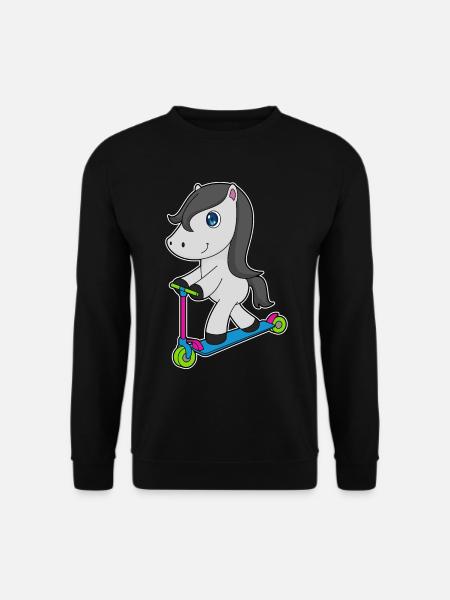Pferd Tretroller - Unisex Pullover - Schwarz
