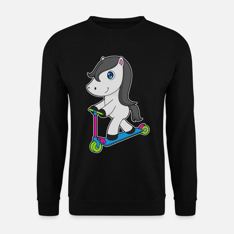 Trottinette à cheval - Sweat-shirt Unisexe - noir
