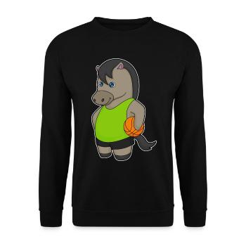 Joueur de basket-ball de cheval - Sweat-shirt Unisexe - noir - Devant - Alina (178cm) & Michal (187cm)