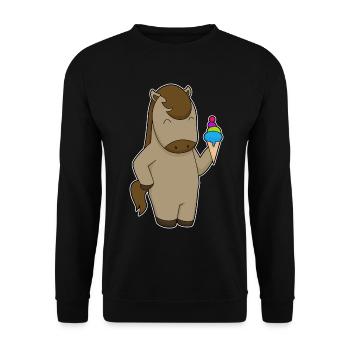 Horse waffle iron - Unisex Sweatshirt - black - Front - Alina (178cm) & Michal (187cm)