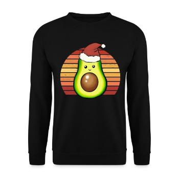 Avocado Christmas Hat Christmas Gift - Unisex Sweatshirt - black - Front - Alina (178cm) & Michal (187cm)