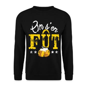 On s'en fût On s'en foût Rhum Barbecue Buvette - Sweat-shirt Unisexe - noir - Devant - Alina (178cm) & Michal (187cm)