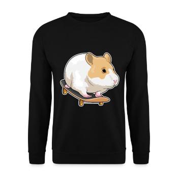 Hamster Skater Skateboard - Unisex Sweatshirt - black - Front - Alina (178cm) & Michal (187cm)