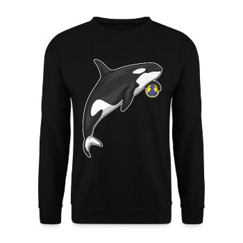 Schwertwal Handballspieler Handball - Unisex Pullover - Schwarz - Vorne - Alina (178cm) & Michal (187cm)