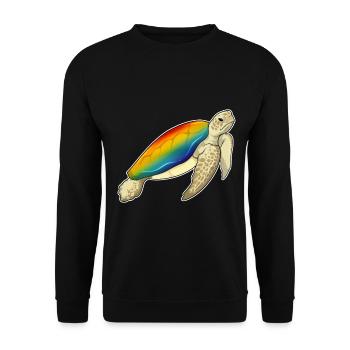 Turtle Rainbow - Unisex Sweatshirt - black - Front - Alina (178cm) & Michal (187cm)