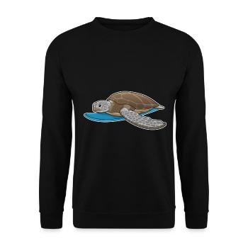 Turtle Surfing Surfboard Summer - Unisex Sweatshirt - black - Front - Alina (178cm) & Michal (187cm)