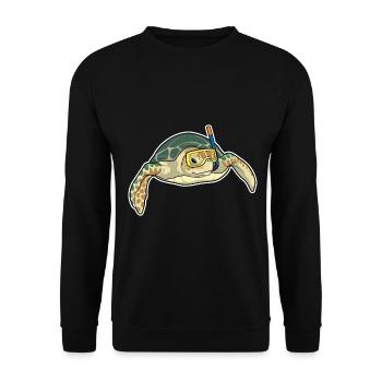 Turtle Diver Snorkel Diving - Unisex Sweatshirt - black - Front - Alina (178cm) & Michal (187cm)