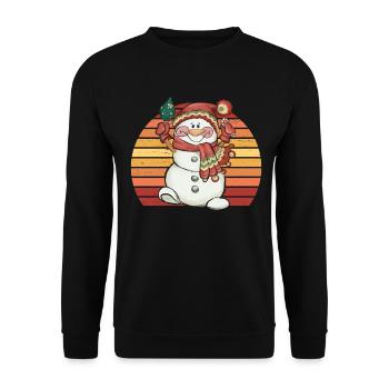 Snowman Christmas Hat Christmas Gift - Unisex Sweatshirt - black - Front - Alina (178cm) & Michal (187cm)