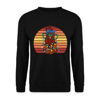 Chicken Mom Christmas Chicken Christmas Gift - Unisex Sweatshirt - black - Front - Alina (178cm) & Michal (187cm)