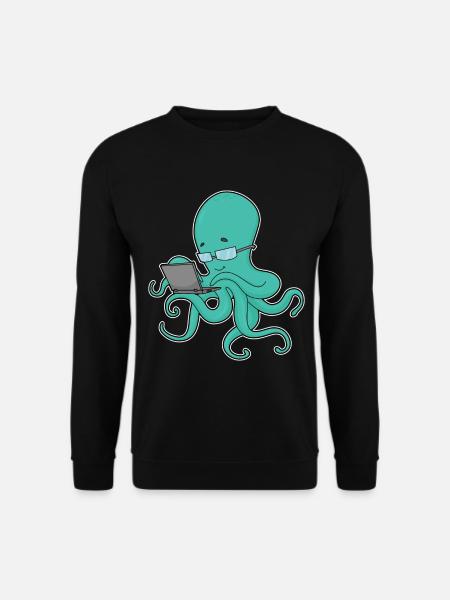 Octopus Laptop - Unisex Sweatshirt - black