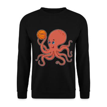 Krake Basketballspieler Basketball - Unisex Pullover - Schwarz - Vorne - Alina (178cm) & Michal (187cm)