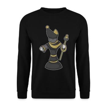 Chess Piece Bishop Chess - Unisex Sweatshirt - black - Front - Alina (178cm) & Michal (187cm)