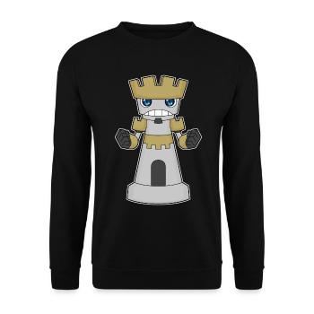 Chess piece Rook Chess - Unisex Sweatshirt - black - Front - Alina (178cm) & Michal (187cm)