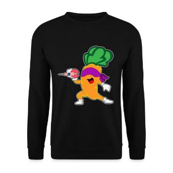 Karotte Dart Dartpfeil - Unisex Pullover - Schwarz - Vorne - Alina (178cm) & Michal (187cm)