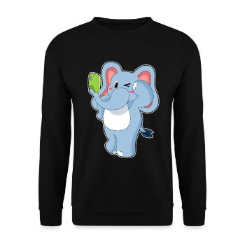 Elefant Smartphone - Unisex Pullover - Schwarz - Vorne - Alina (178cm) & Michal (187cm)