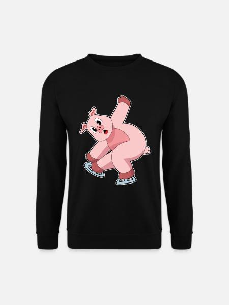 Pig Ice Skating Skates - Unisex Sweatshirt - black