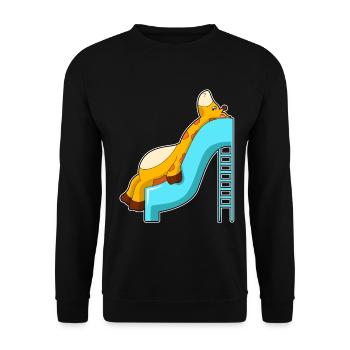 Giraffe Slide - Unisex Sweatshirt - black - Front - Alina (178cm) & Michal (187cm)