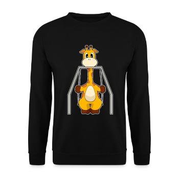 Giraffe Schaukel - Unisex Pullover - Schwarz - Vorne - Alina (178cm) & Michal (187cm)