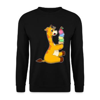 Giraffe Waffeleis - Unisex Pullover - Schwarz - Vorne - Alina (178cm) & Michal (187cm)
