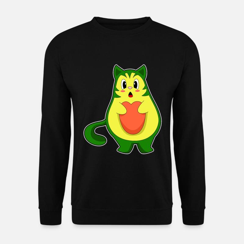 Katze Avocado - Unisex Pullover - Schwarz