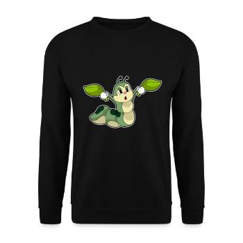 Caterpillar leaves - Unisex Sweatshirt - black - Front - Alina (178cm) & Michal (187cm)