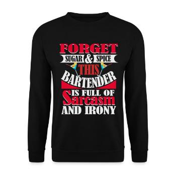 Bartender full of sarcasm and irony cocktail - Unisex Sweatshirt - black - Front - Alina (178cm) & Michal (187cm)