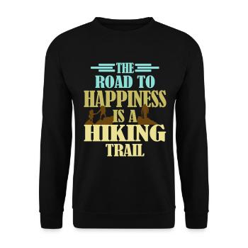 Trail Wandern Wanderer Spruch für Wanderer - Unisex Pullover - Schwarz - Vorne - Alina (178cm) & Michal (187cm)