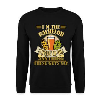 Junggesellen Bräutigam Bachelor Party - Unisex Pullover - Schwarz - Vorne - Alina (178cm) & Michal (187cm)