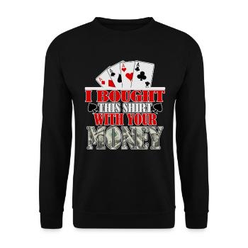 Poker Casino Poker Play Poker Poker Players - Unisex Sweatshirt - black - Front - Alina (178cm) & Michal (187cm)