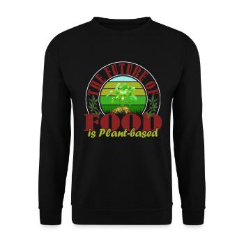 Die Zukunft ist Pflanzen Basis! Vegan Vegetarier - Unisex Pullover - Schwarz - Vorne - Alina (178cm) & Michal (187cm)