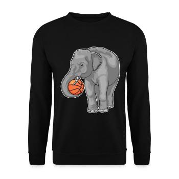 Elefant Basketballspieler Basketball - Unisex Pullover - Schwarz - Vorne - Alina (178cm) & Michal (187cm)