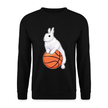 Rabbit Basketball Player Basketball - Unisex Sweatshirt - black - Front - Alina (178cm) & Michal (187cm)