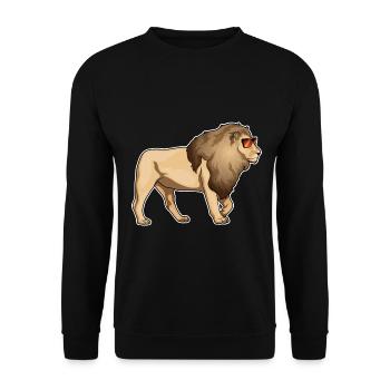 Löwe Sonnenbrille - Unisex Pullover - Schwarz - Vorne - Alina (178cm) & Michal (187cm)