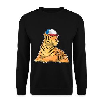 École des Tigres pour les Élèves Casquettes - Sweat-shirt Unisexe - noir - Devant - Alina (178cm) & Michal (187cm)