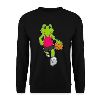 Frog Basketball Player Basketball - Unisex Sweatshirt - black - Front - Alina (178cm) & Michal (187cm)