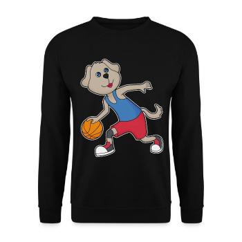 Hund Basketballspieler Basketball - Unisex Pullover - Schwarz - Vorne - Alina (178cm) & Michal (187cm)