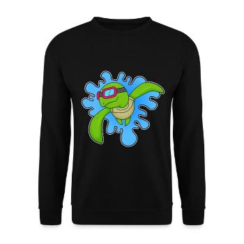 Schildkröte Schwimmen Schwimmbrille - Unisex Pullover - Schwarz - Vorne - Alina (178cm) & Michal (187cm)
